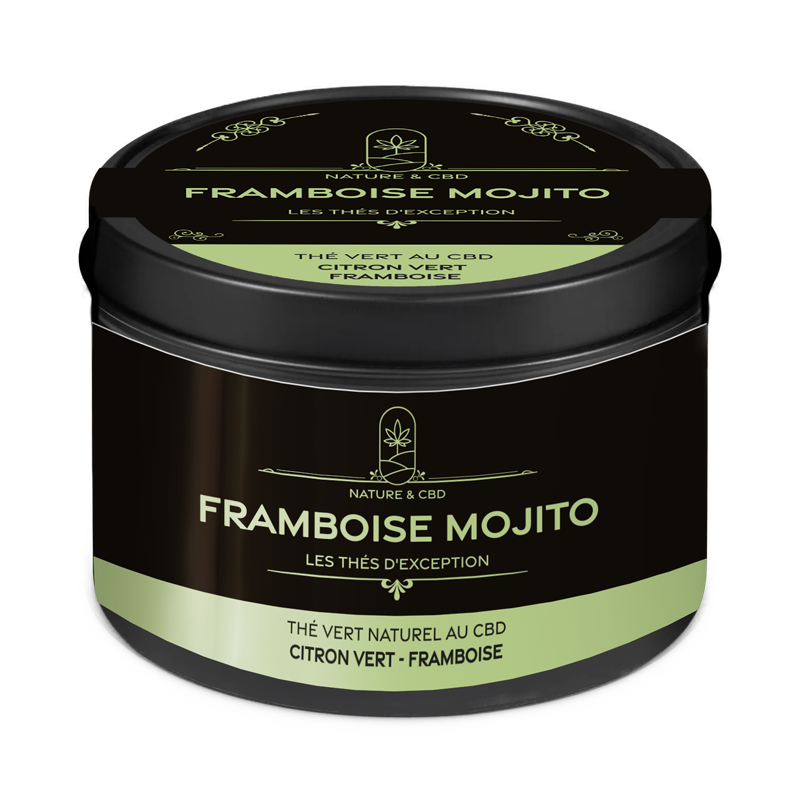 THÉ VERT NATUREL AU CBD FRAMBOISE MOJITO - THÉS D'EXCEPTION
