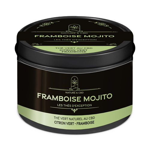 THÉ VERT NATUREL AU CBD FRAMBOISE MOJITO - THÉS D'EXCEPTION