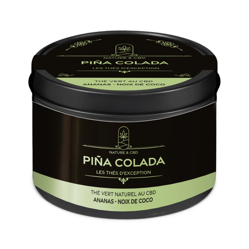 THÉ VERT NATUREL AU CBD PIÑA COLADA - THÉS D'EXCEPTION